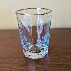 Crinkle Glass Gold Rim H: 4in Possibly Morgantown